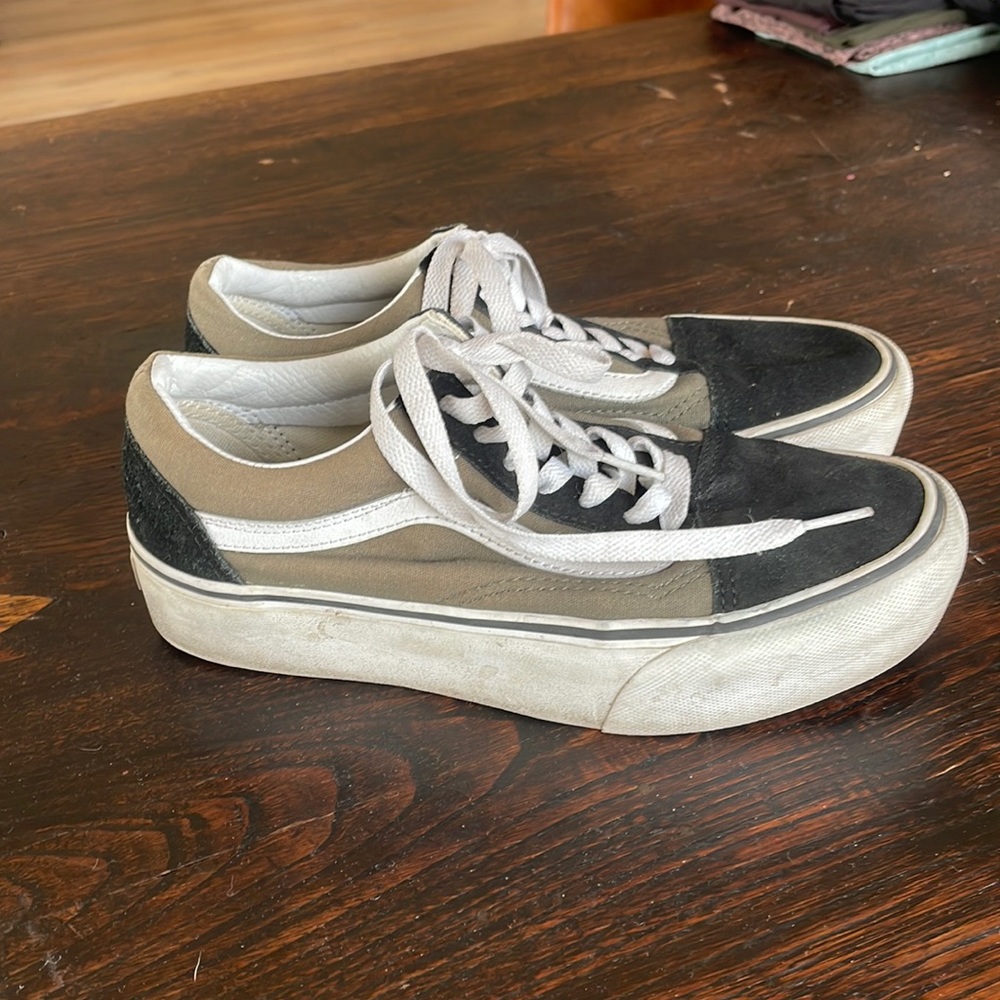 Green/Black platform vans